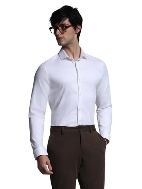 JACK & JONES Men's Cotton Solid Slim Fit Shirt