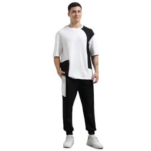 NOBERO Men's Cotton Oversized Casual Round Neck Co-Ord Set for Casual Sleepwear & Loungewear Set & Night Suits Set