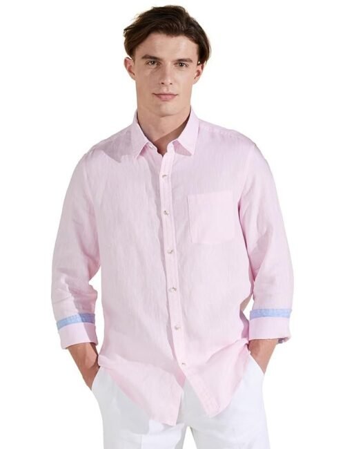 Symbol Premium Men's Pure Linen Solid Casual Shirt