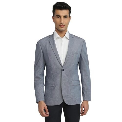 Park Avenue Men Super Slim Fit Solid Pattern Terylene Rayon Blend Notch Lapel Full Sleeve Formal Jacket