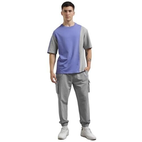 NOBERO Cotton Blend Oversized Casual Round Neck Co-Ord Set For Men Casual Sleepwear & Loungewear Set & Night Suits Set For Men