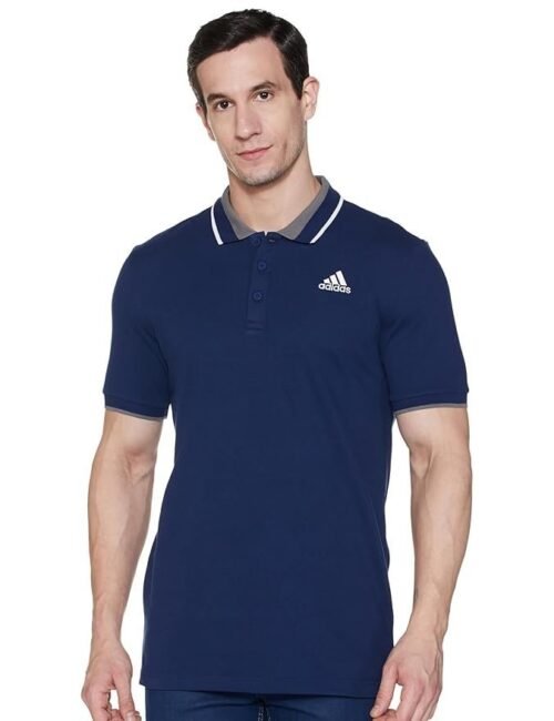 adidas Men's Cotton Geometric Regular Fit Polo Shirt