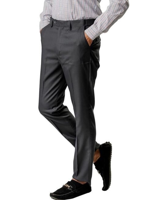 Jack and Jini Formal Pant with Expandable Waist for Men. Regular Fit, Flat Front, Premium Lycra Fabric for Office, Party and Casual Wear