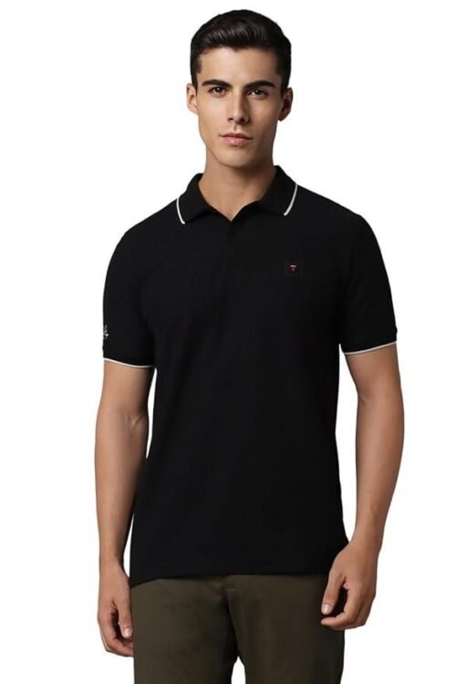 Louis Philippe Men's Cotton Solid Slim Fit T-Shirt