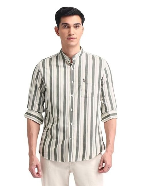 U.S. POLO ASSN. Denim Co. Men's Pure Cotton Slim Fit Shirt