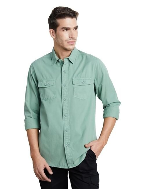 Symbol Premium Men's Casual Washed Cotton Twill Shirt