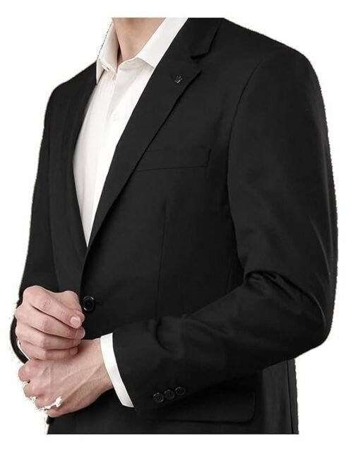 The Tailored Touch Men Blazer Black Coat Single Breasted Formal Casual Fackets