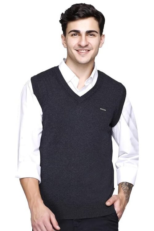 GODFREY Mens V-Neck Premium Cotton Sleeveless Sweater Half