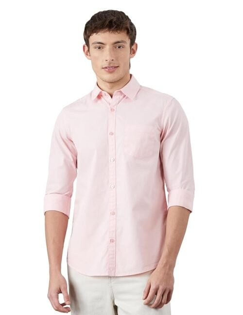 Amazon Brand - Symbol Men's Solid Slim Fit Cotton Casual Shirt | Plain | Full Sleeve | Summer (Available in Plus Sizes)