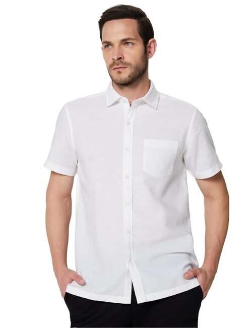 Symbol Premium Men's Cotton Linen Casual Shirt - Regular Fit | Half Sleeve (Available in Plus Sizes)