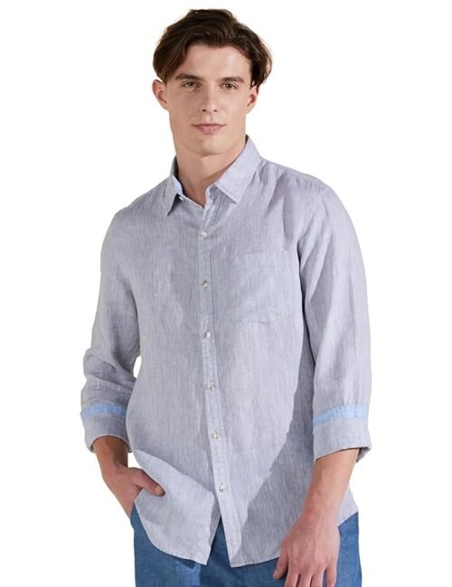 Symbol Premium Men's Pure Linen Solid Casual Shirt (Regular Fit)